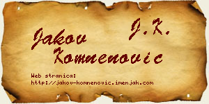 Jakov Komnenović vizit kartica